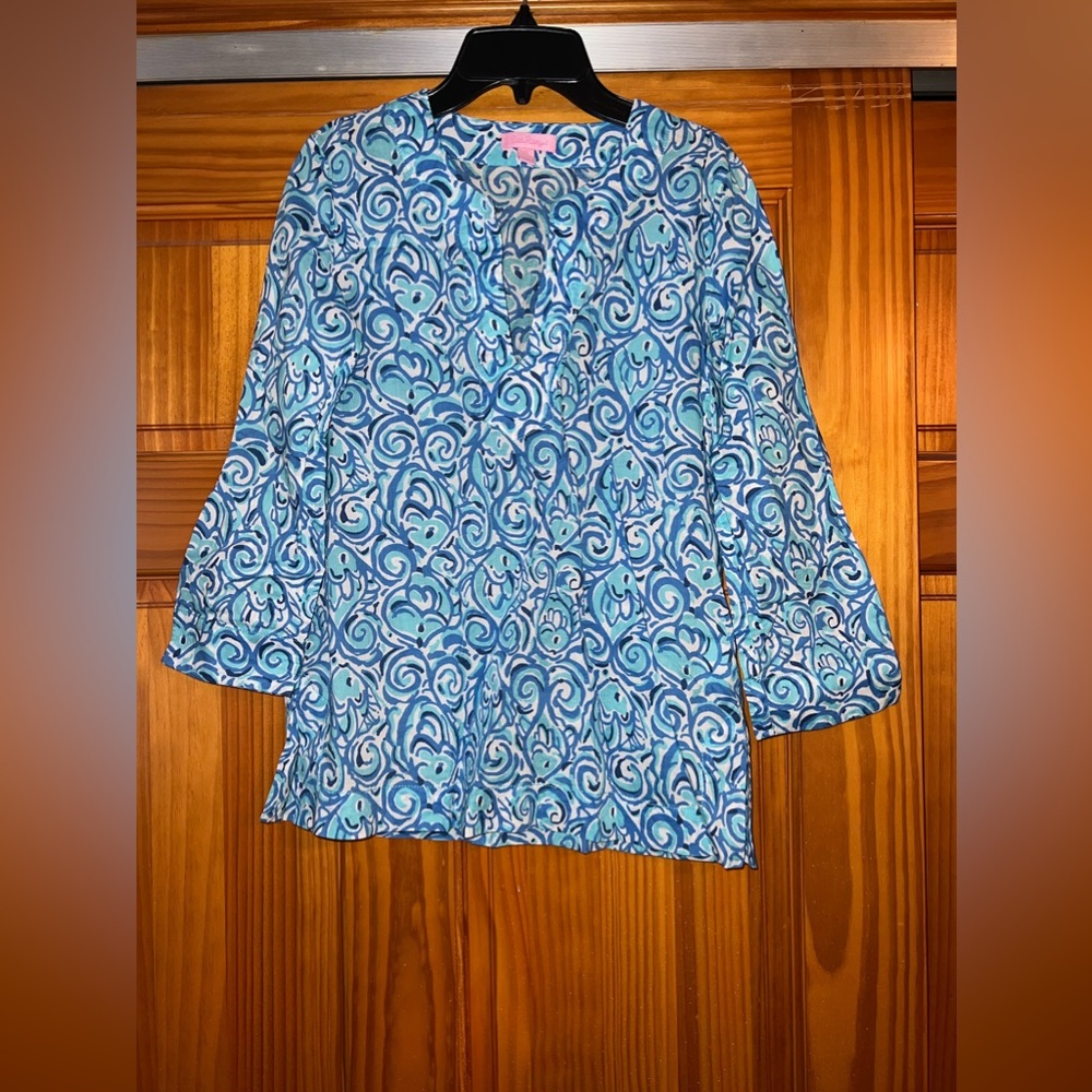 Lily Pulitzer Amelia Tunic Chasing Tails Pattern